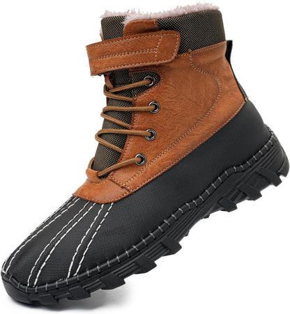 Men's Waterproof High-Top Hiking Boots, Microfiber Leather Upper, Memory Foam Insole, Anti-Slip Rubber Sole, Available with Mesh or Plush Lining