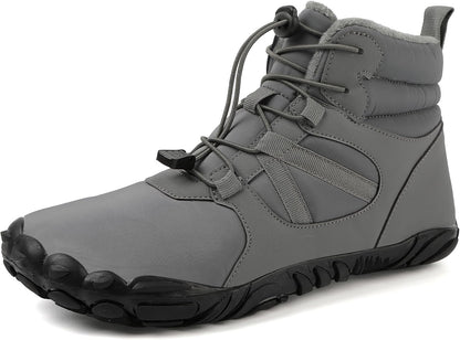 Mens Barefoot Winter Hiking Snow Boots Soft Lightweight Slip on Outdoor Grounding Shoes