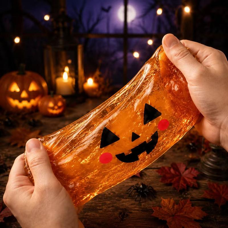 Cute Halloween scary ghost Maruko squeeze toy set, portable stress-relief hand squeeze toys