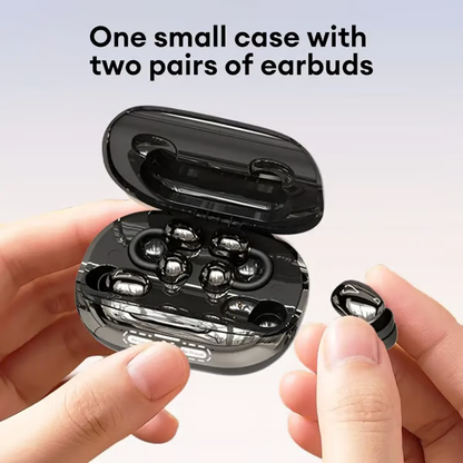 3-in-1 Wireless Earbuds with Power Bank Charging Case | 4 Clip-On & Sleep Earbuds, Noise Cancelling & IPX5 Water Resistant
