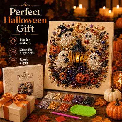 Halloween Pearl Art DIY Kit – Turn Tiny Pearls into Spooky-Cute Magic
