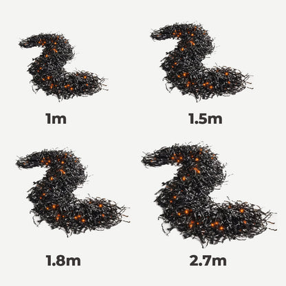 🎃Halloween Fireplace Decor Set with LED Lights – Black Vine Garland for Mantel, Door Frame, Window & Spooky Party Decor👻