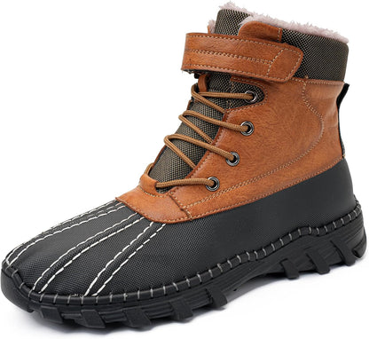 Men's Waterproof High-Top Hiking Boots, Microfiber Leather Upper, Memory Foam Insole, Anti-Slip Rubber Sole, Available with Mesh or Plush Lining