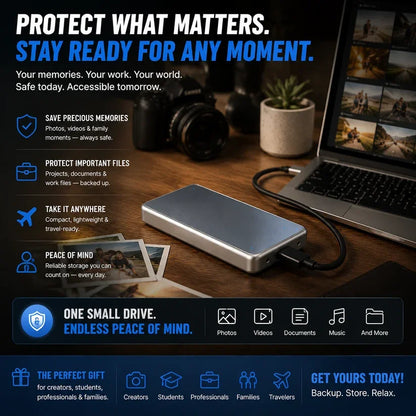 Portable External SSD – Protect Your Photos, Videos & Important Files
