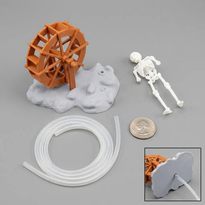 Funny Skeleton Water Wheel Aquarium Ornament
