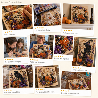 Halloween Pearl Art DIY Kit – Turn Tiny Pearls into Spooky-Cute Magic （BUY 2 FREE SHIPPING)