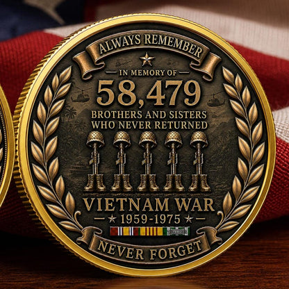 Vietnam Veteran 58,479 Remembered Cap 🎁 Free Double-Sided Honor Coin With Every Cap Purchase