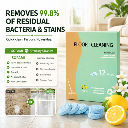 Fast-Drying Lemon Floor Cleaning Tablets