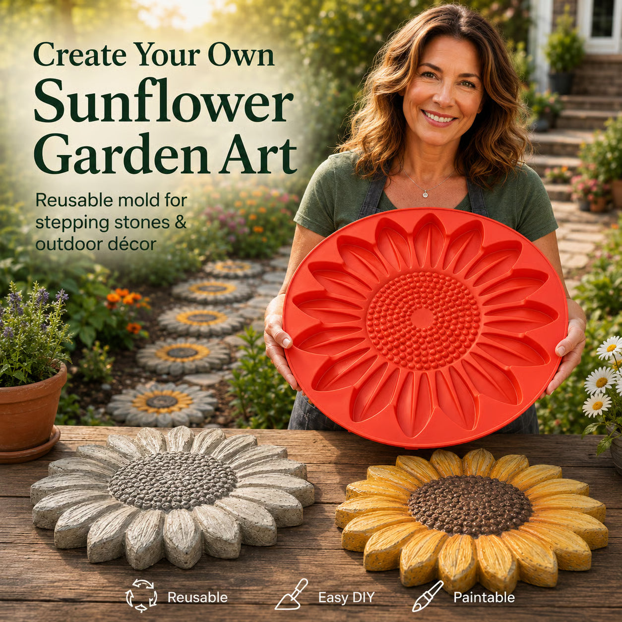 Garden Stepping Stone Mold 💥