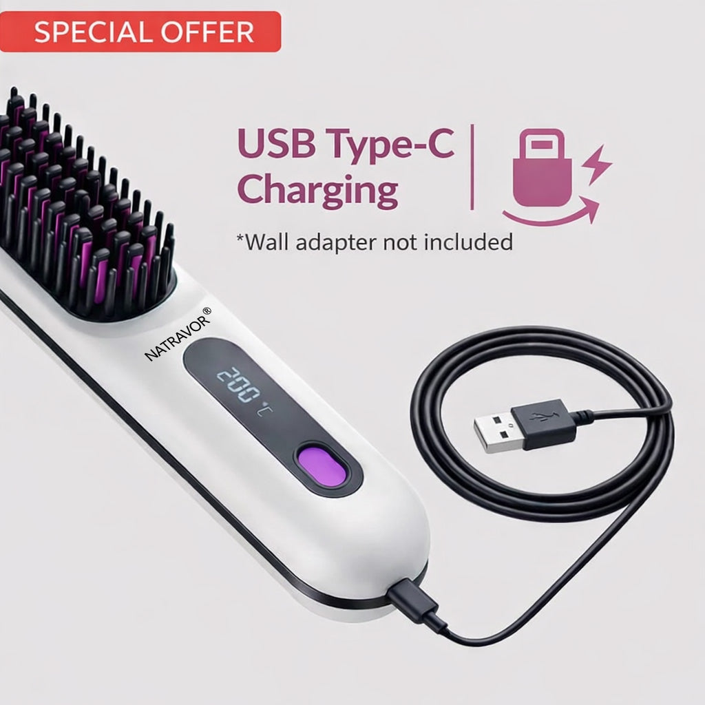 🏆 The Short Hair Specialist! The first smart styling comb designed specif 💖(Type-C charging design)