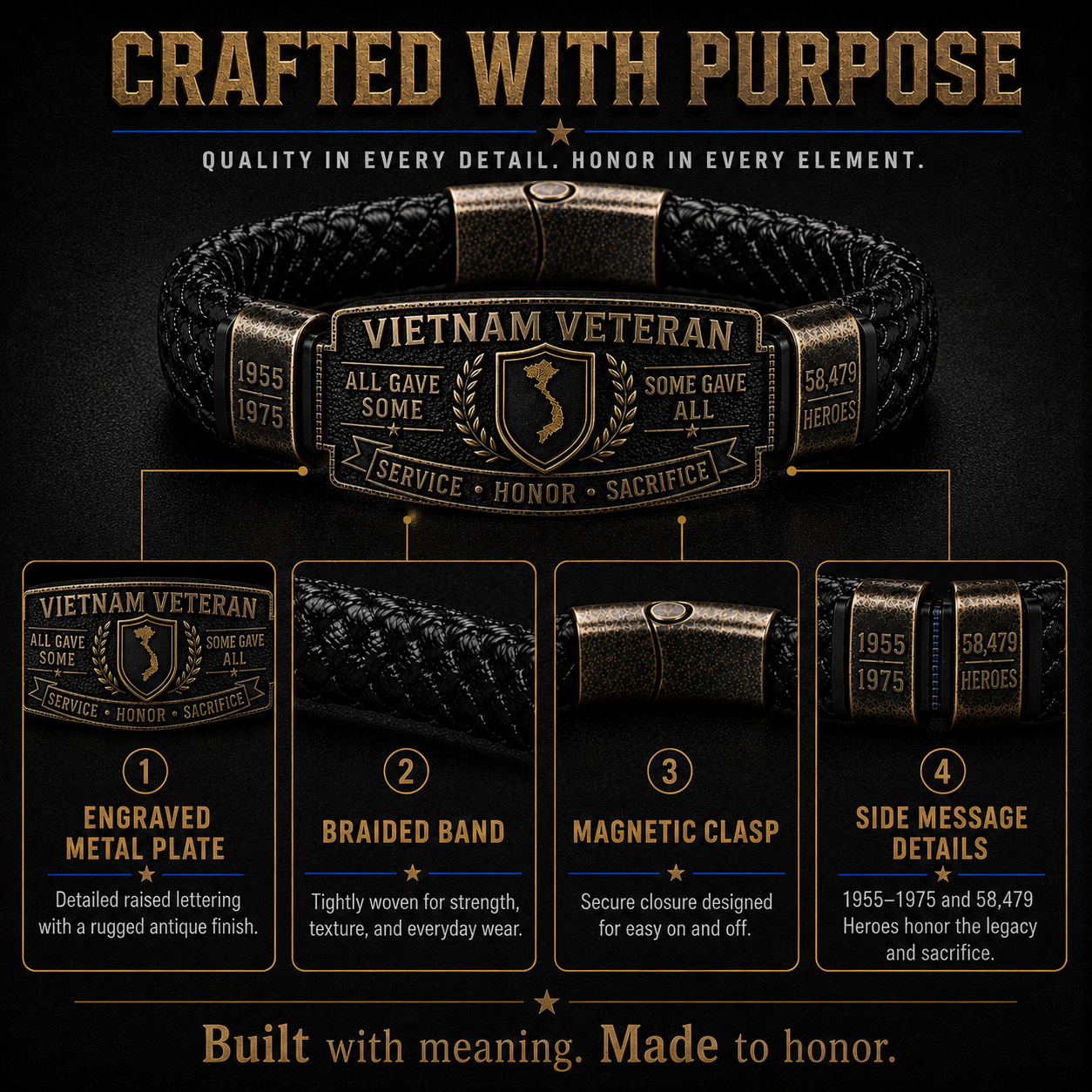 Vietnam Veteran Honor Bracelet