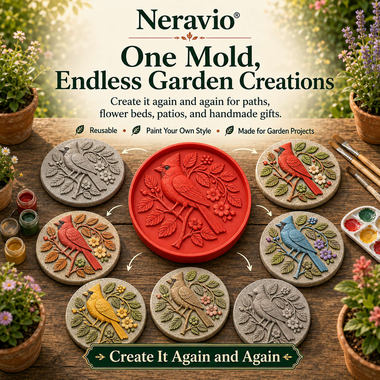 Garden Art Stepping Stone Mold💥