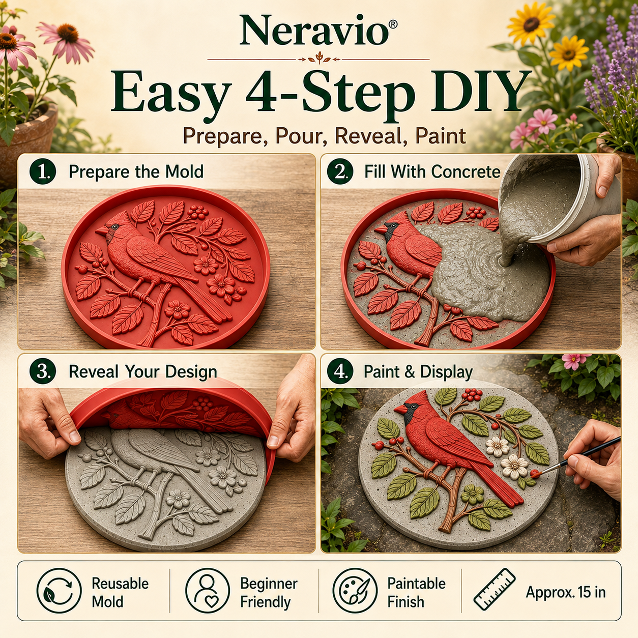 Garden Art Stepping Stone Mold💥