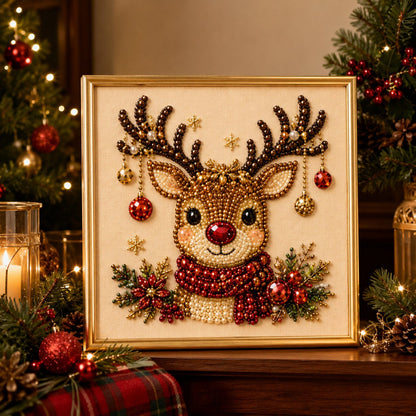 🎄 DIY Christmas Pearl Diamond Painting Art Kit With Frame