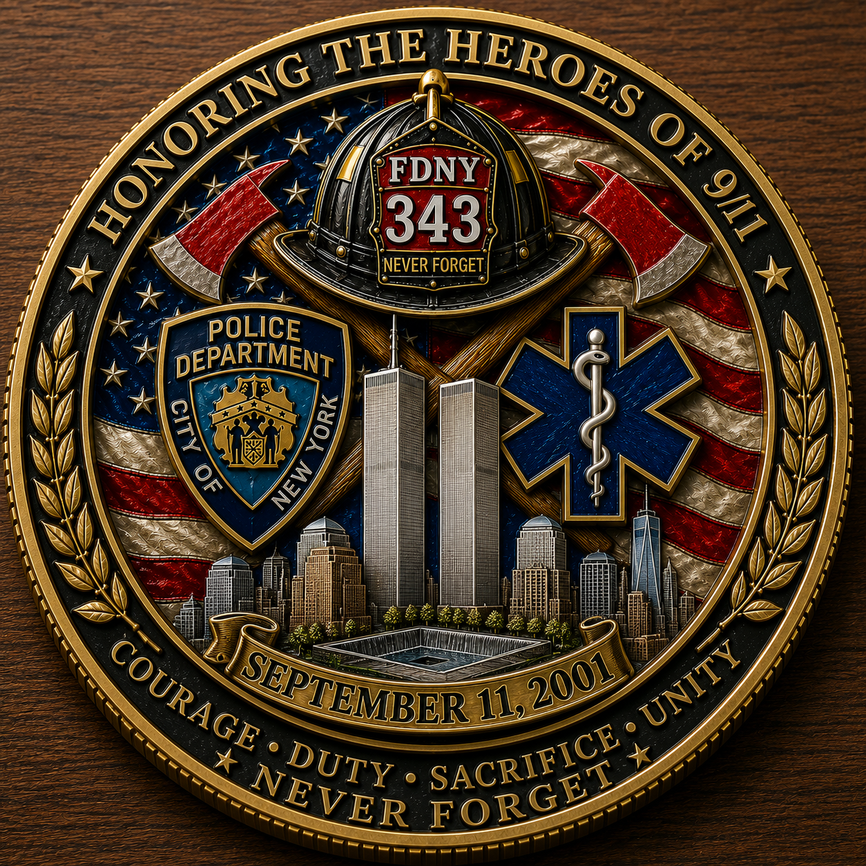 Never Forget 25th Anniversary Challenge Coin Carry the memory. Honor the courage. Pass the story forward.
