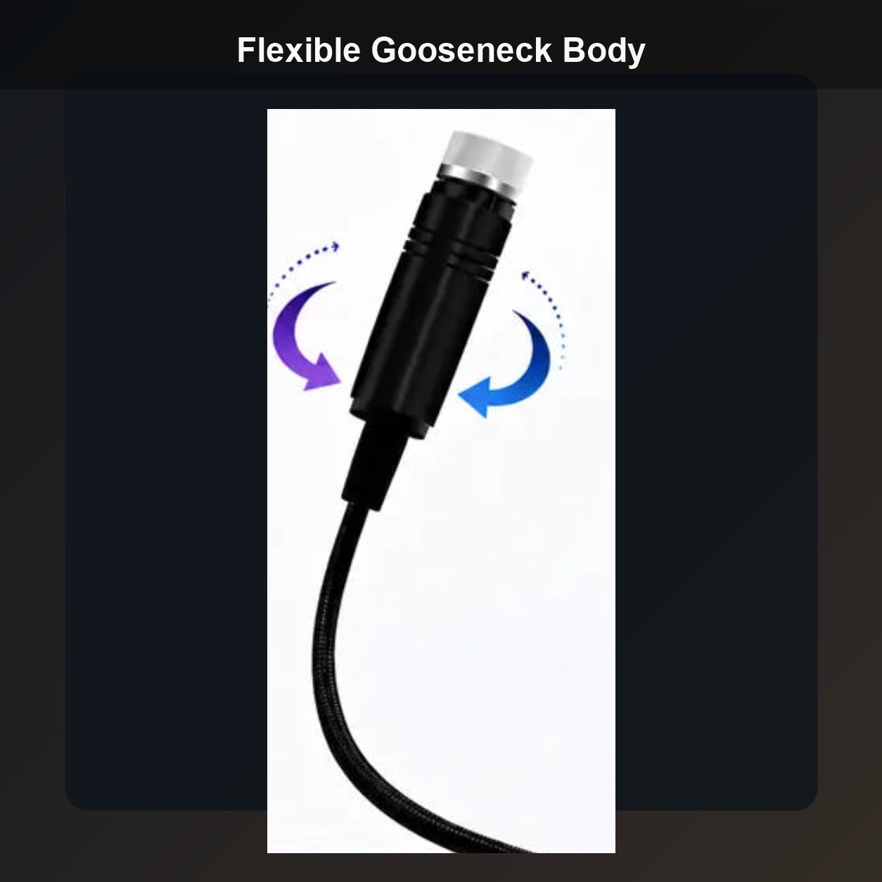 Flexible gooseneck projector lamp body