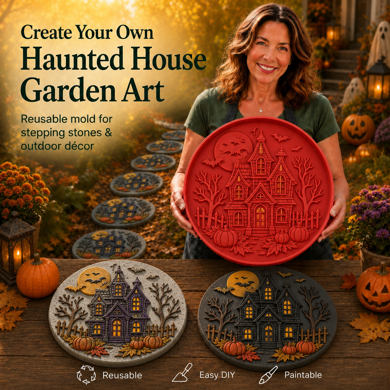 Halloween Garden Stepping Stone Mold