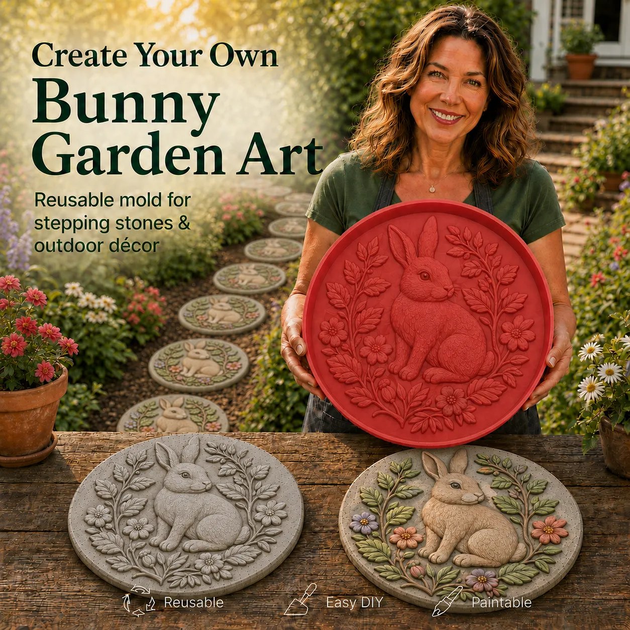 Garden Stepping Stone Mold 💥
