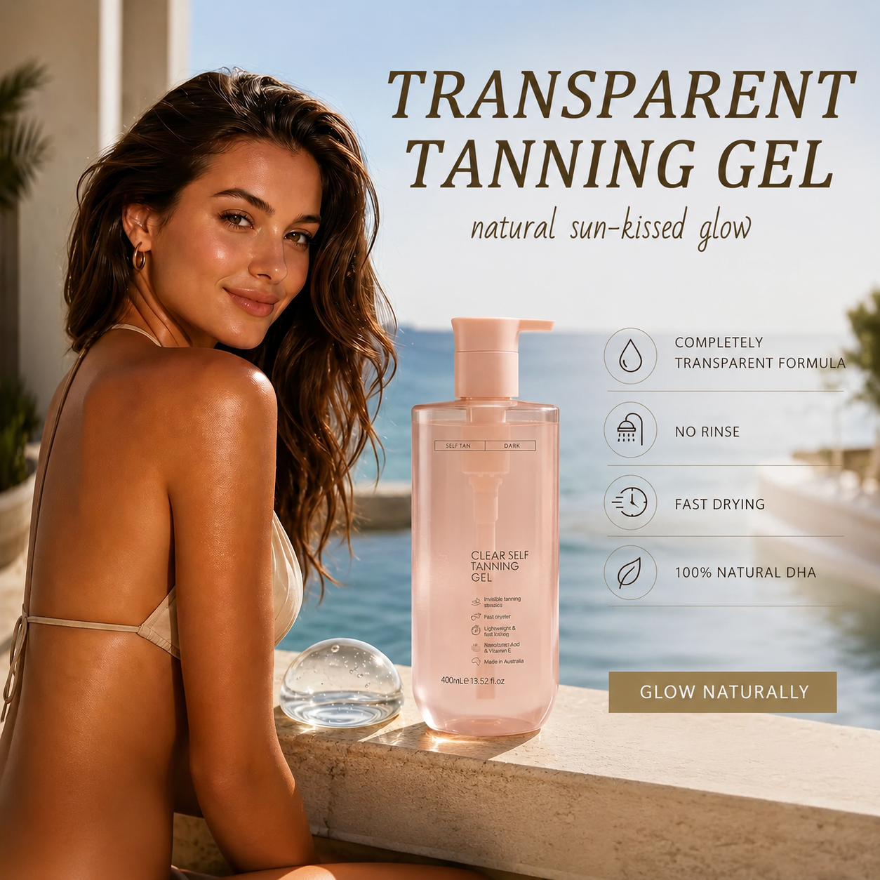 Get Natural Tan Under The Sun ✨ Clear Tanning Gel