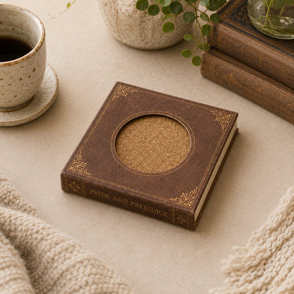 Handmade Mini Book Wooden Coaster Design📚-Buy Two Get Free Shipping📦