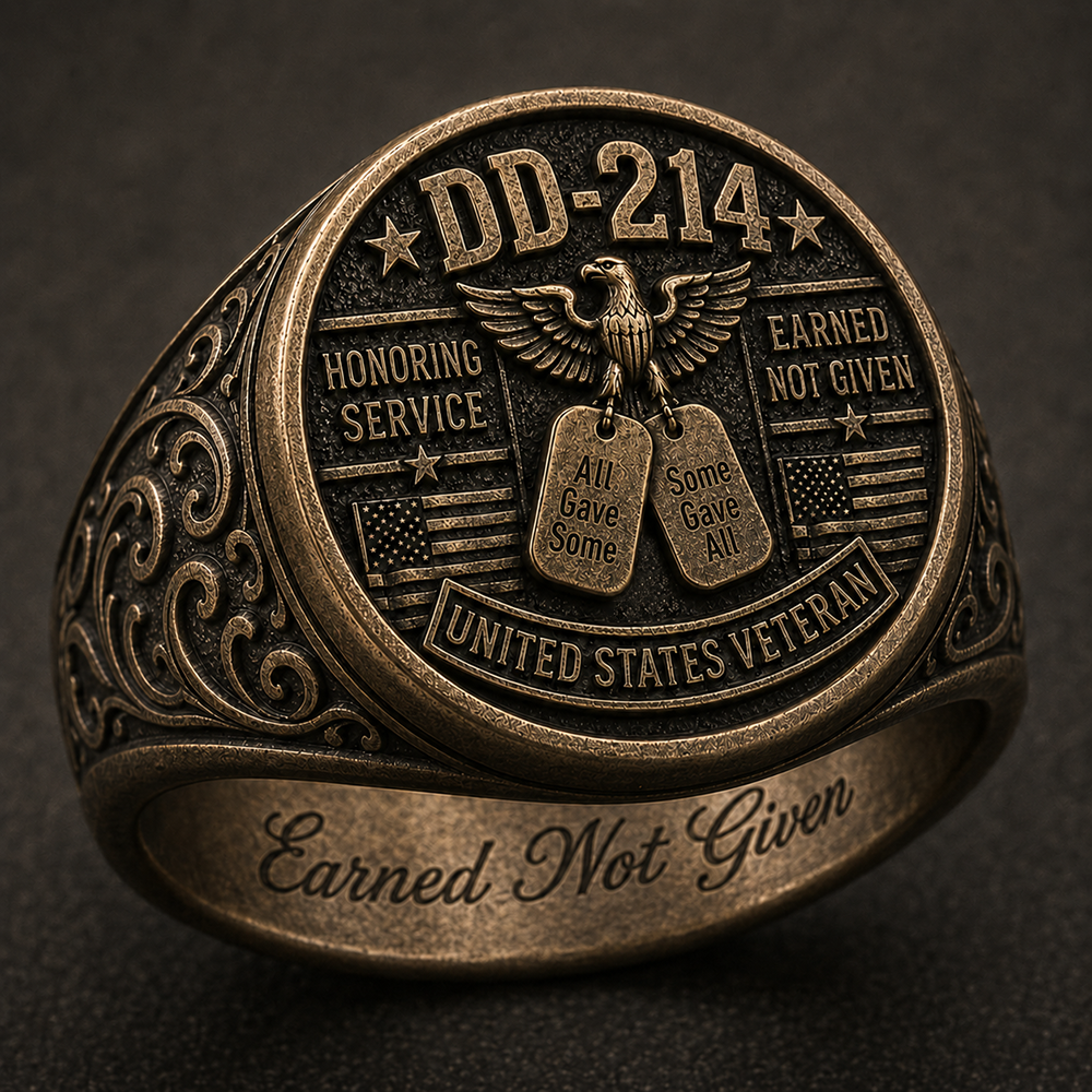 🎖️ DD-214Veteran Honor Ring — "All Gave Some & Some Gave All"