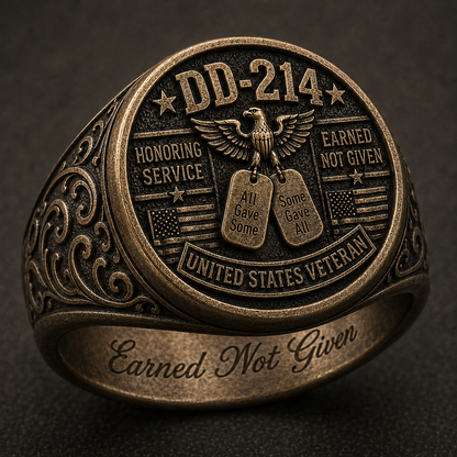 🎖️ DD-214Veteran Honor Ring — "All Gave Some & Some Gave All"