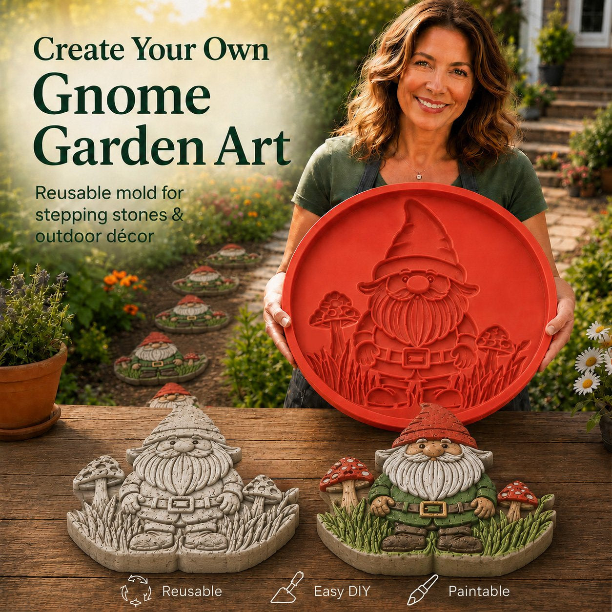 Reusable Sunflower Stepping Stone Mold