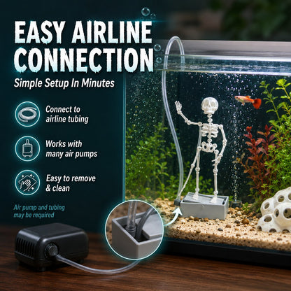 🫧 Air-Driven Dancing Skeleton Aquarium Ornament 🐠