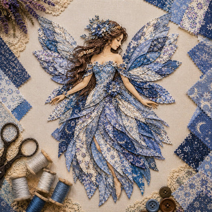 Premium Fairy Patchwork DIY Kit | High-Quality Layered Fabric with Floral Wings DIY Handmade Fantasy Wall Decor ✨