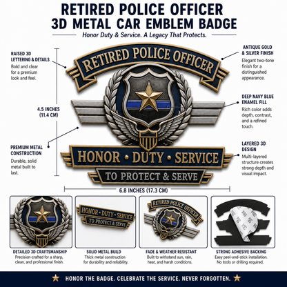 Buy More, Save More🔥 Retired Police Officer Honor Duty Service Metal Car Emblem
