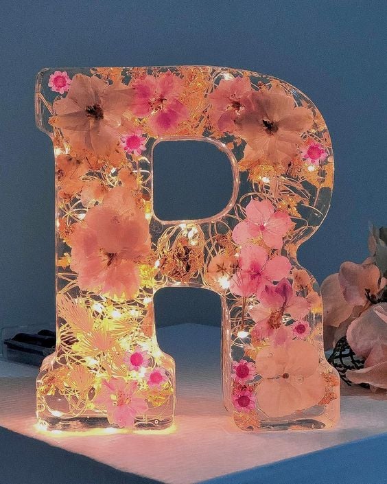 Flowers Resin Night Light