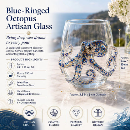 Bring the Ocean to Every Sip with Stunning 3D Artisan Glassware 🌊