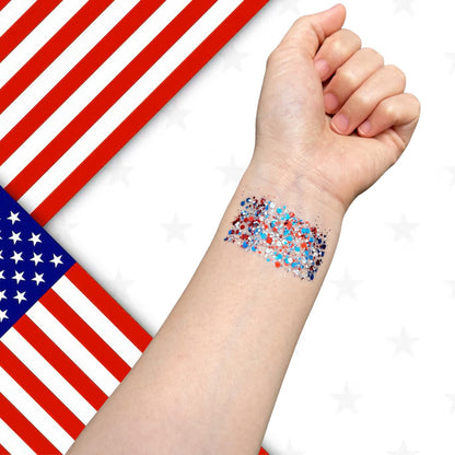 🦅4th of July Glitter Stick✨Red, White & Blue Body & Hair Sparkle.