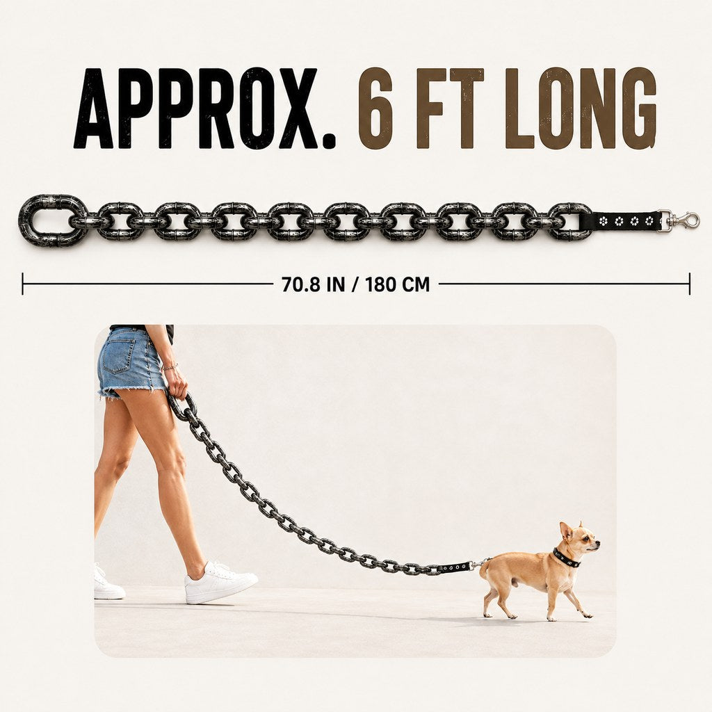 Oversized Chain Dog Leash & Collar Set for Small Dogs - Make Everyday Walks Stand Out