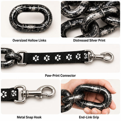 Oversized Chain Dog Leash & Collar Set for Small Dogs - Make Everyday Walks Stand Out