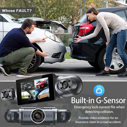 Protect Yourself with Video Evidence  4-Lens Dash Cam with Front, Rear & Side Coverage