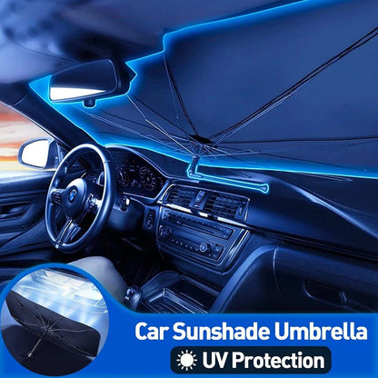 Car Windshield Sun Shade Umbrella – 360° bendable handle, no scratches.✨