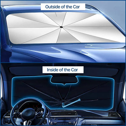 Car Windshield Sun Shade Umbrella – 360° bendable handle, no scratches.✨